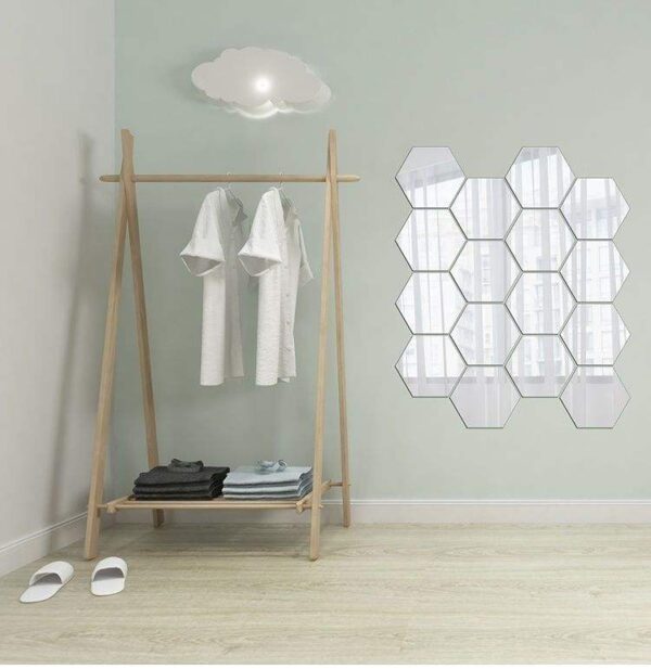 3D Hexagon Acrylic Mirror Wall (12 Pcs Set) - Image 4