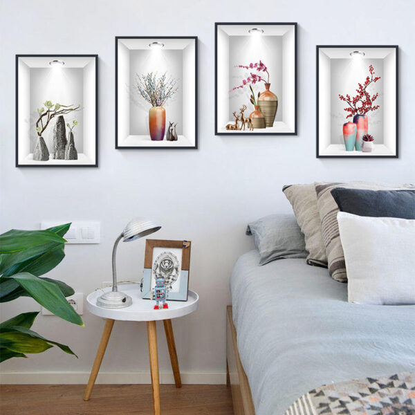 3D Flower Vase Wall Stickers - Image 2