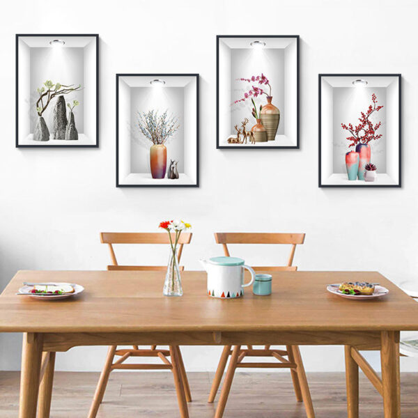 3D Flower Vase Wall Stickers - Image 3
