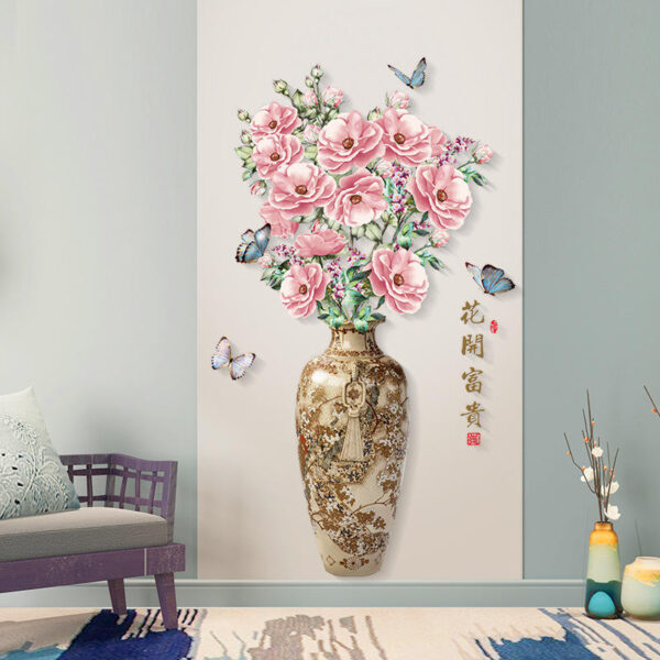 3D Big Vase Flower Sticker Wall Decor - Image 5