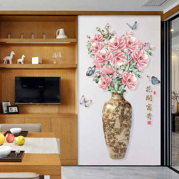 3D Big Vase Flower Sticker Wall Decor - Image 4