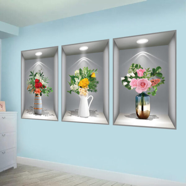 4d Vase Plant Flower Wall Stickers - Image 4