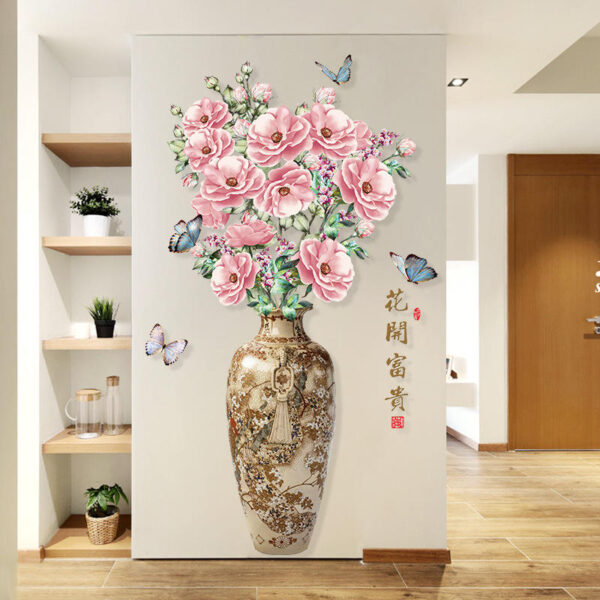 3D Big Vase Flower Sticker Wall Decor - Image 3