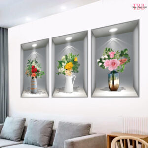 4d Vase Plant Flower Wall Stickers