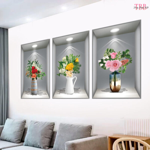 4d Vase Plant Flower Wall Stickers